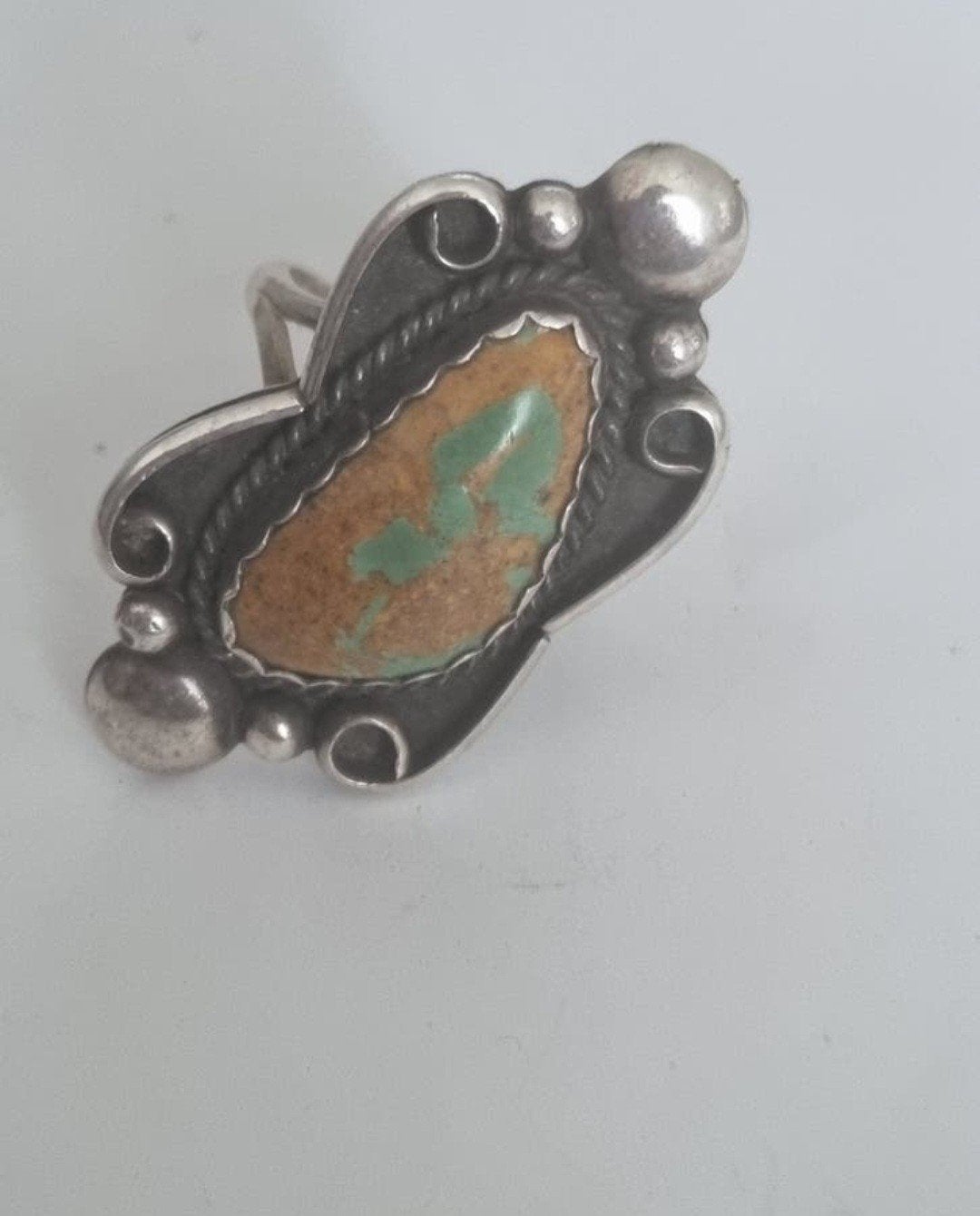 Mooie zilveren ring Navajo met steen, Verzenden