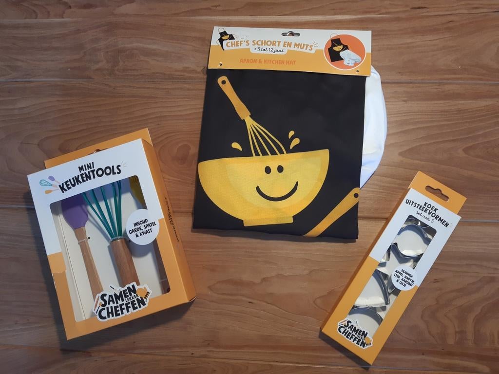 2 sets keukentools Jumbo samen cheffen, 10 onderdelen, Overige typen, Nieuw, Ophalen of Verzenden, Meerkleurig