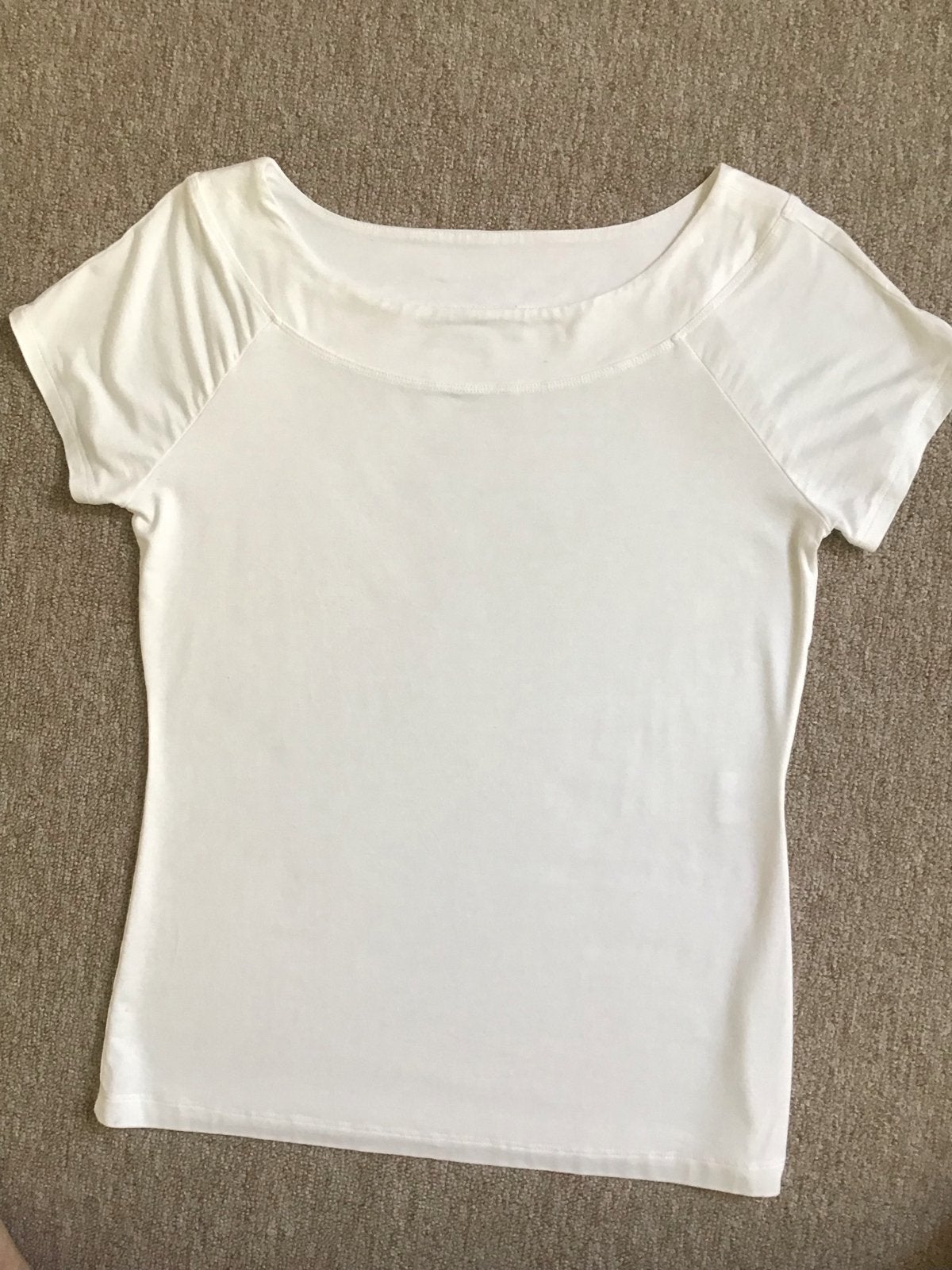 Claudia Sträter T-shirt mt 36 met boothals, Wit, Ophalen of Verzenden, Korte mouw, Maat 36 (S)