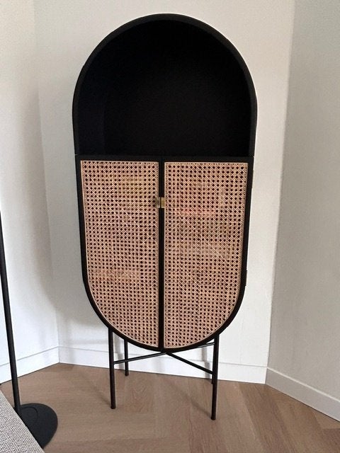 HKliving Retro Ovale Kast met Webbing en Mangohout, Ophalen, Zo goed als nieuw
