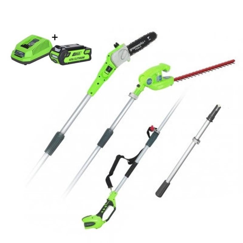 GREENWORKS 40V 2Ah takkenzaag + heggenschaar GRATIS VERZENDI, ., Accu, Nieuw, Ophalen of Verzenden
