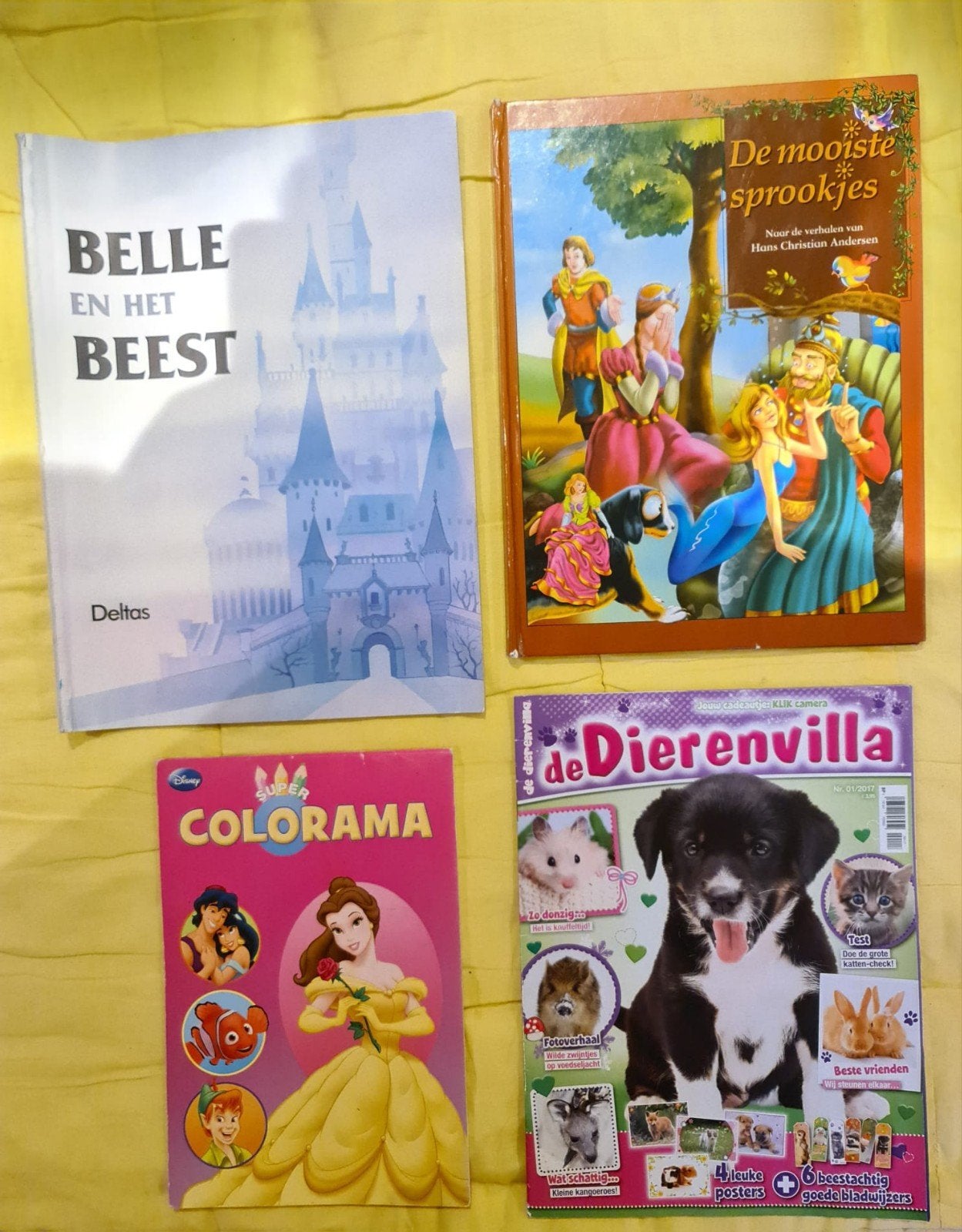 Boeken: Sprookjes, Disney Kleurboek, Belle en de Dierenvilla, Ophalen of Verzenden, Disney, Hans Christian Andersen en de Dierenvilla