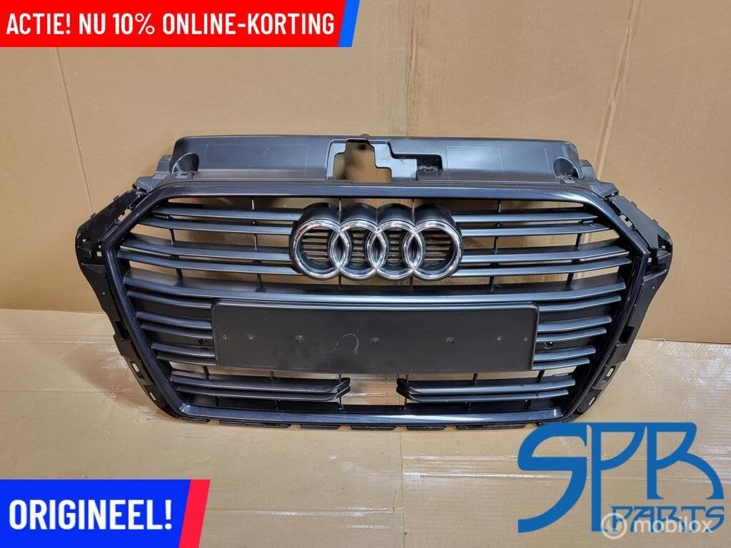 AUDI A3 8V FACELIFT S-LINE GRILLE GRILL PDC ACC BLACK STYLE, Gebruikt, AUDI, Audi, Ophalen of Verzenden