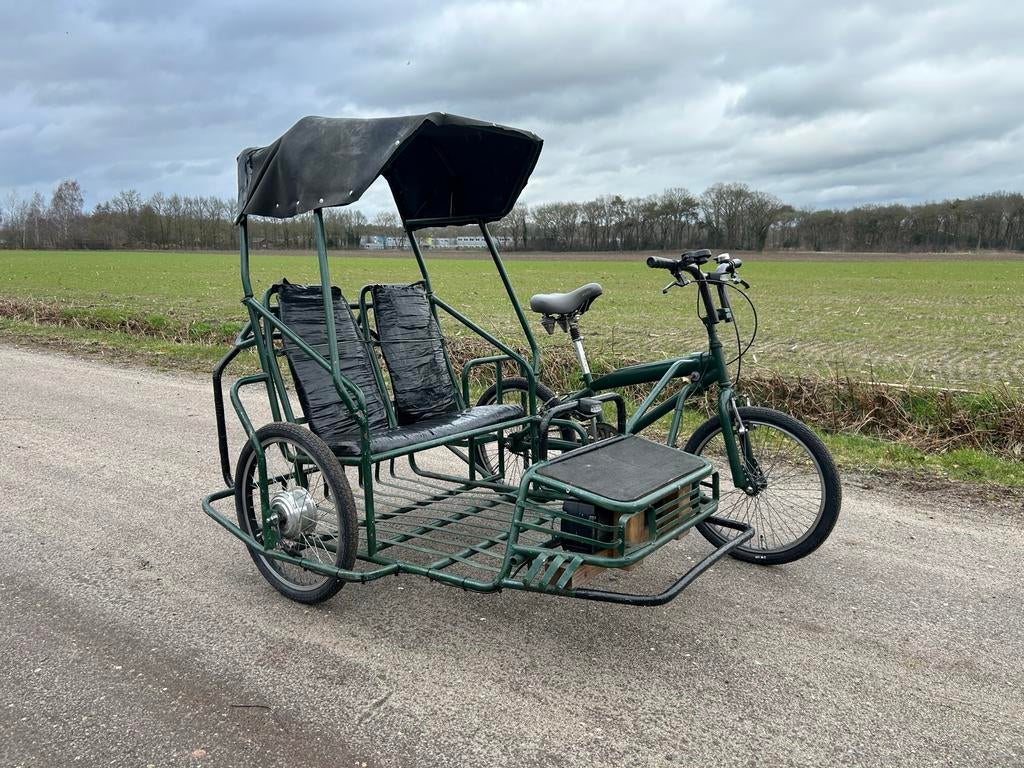 Elektrische Riksja Fiets Zijspan 20 inch, Gebruikt, Velgrem, Elektrisch, 2 kinderen