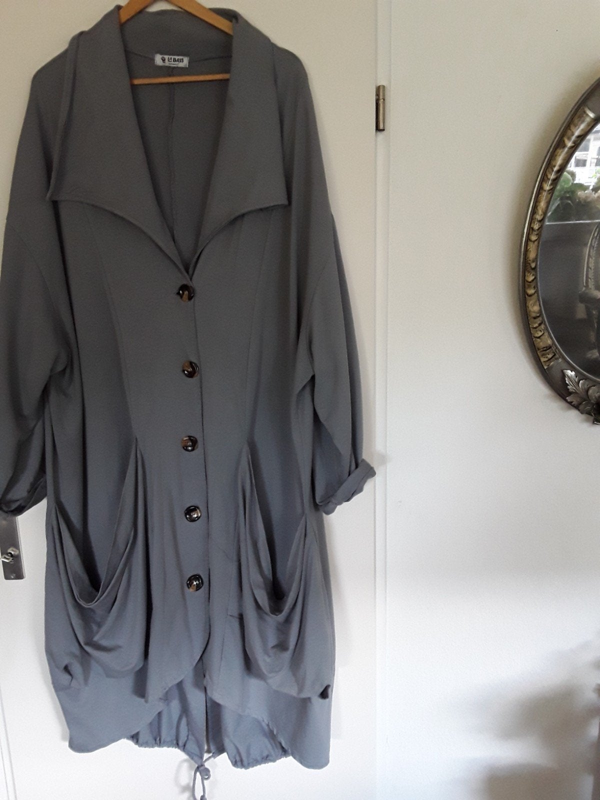 Grijze lange jas/tuniek van La Bass Germany, Kleding | Dames, La Bass Germany, Maat 46/48 (XL) of groter, Ophalen of Verzenden