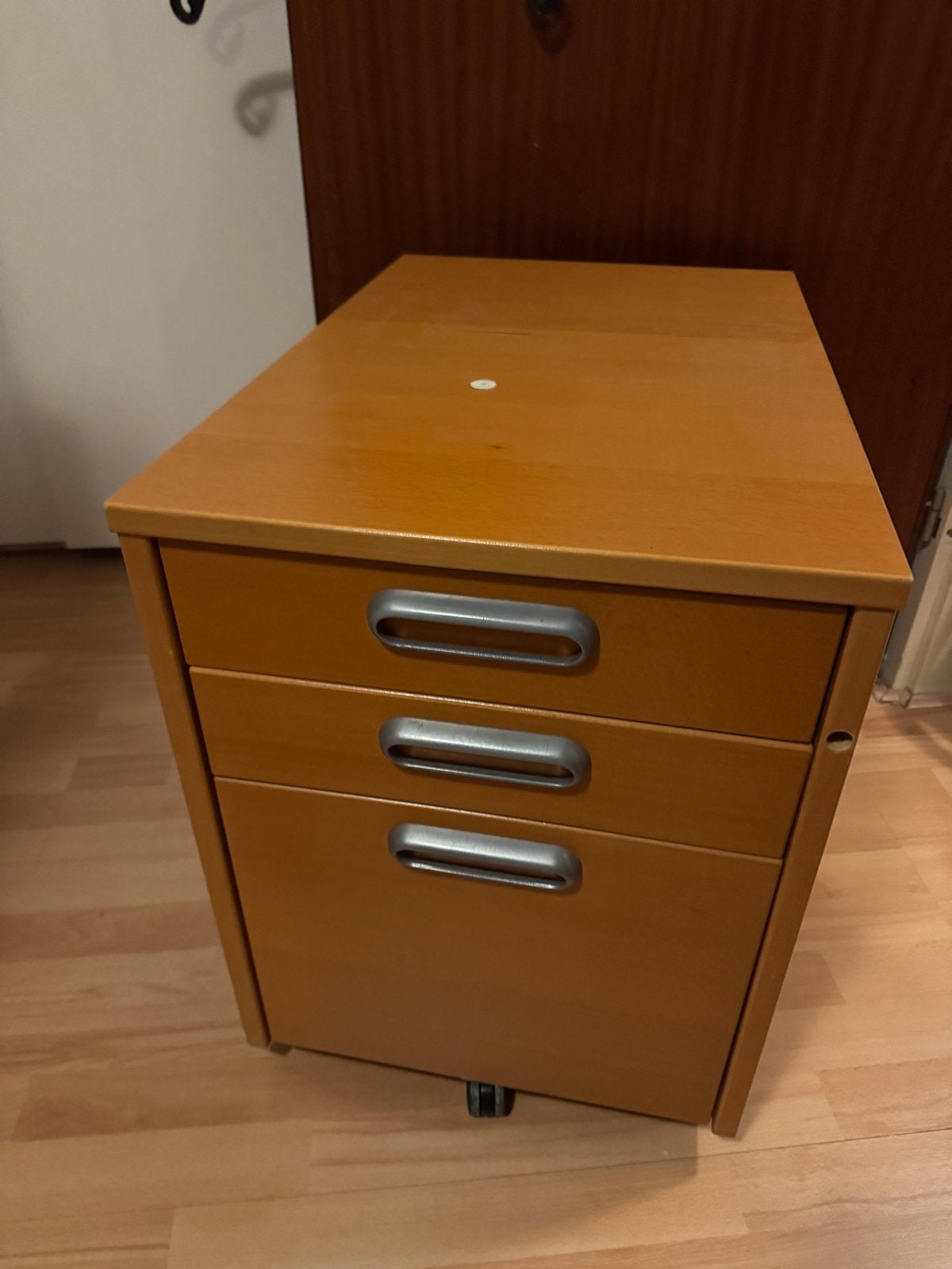 Houten ladeblok met 3 laden op wieltjes, Ophalen, Minder dan 50 cm, Gebruikt, 3 of 4 laden