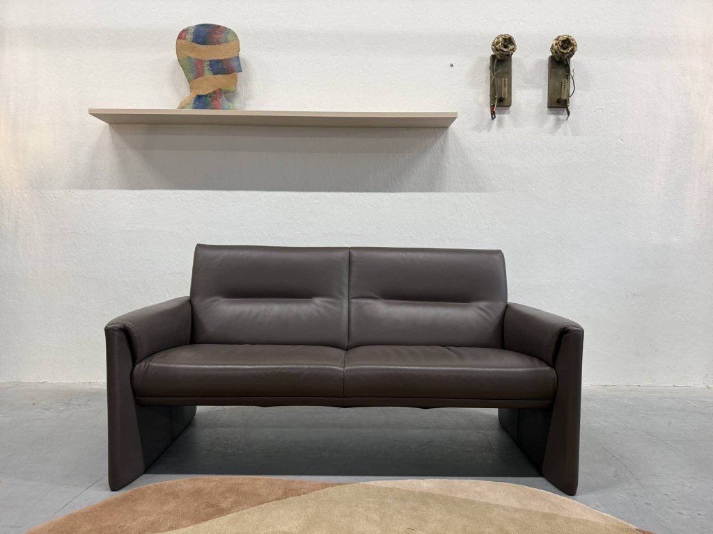 Leolux Boa Vista Bank 2 zits Hoog bruin leer Design 168, Leolux, Info@leolux.nl, Tweepersoons, Ophalen of Verzenden