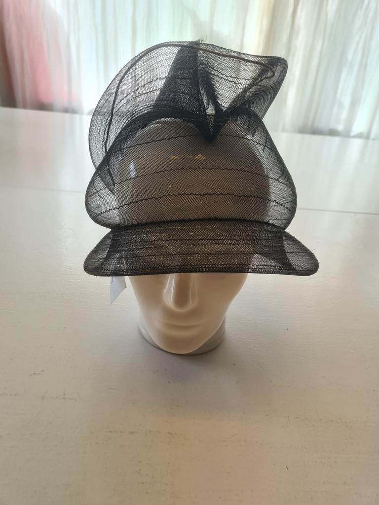 Elegante Crinoline Hoed - Zwart, Ophalen, Nieuw, One size fits all, Hoed