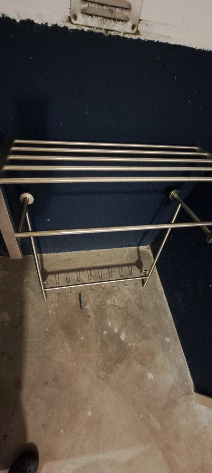 Metalen wandkapstok met hoedenplank en haken, Gebruikt, Minder dan 100 cm, Metaal, Ophalen