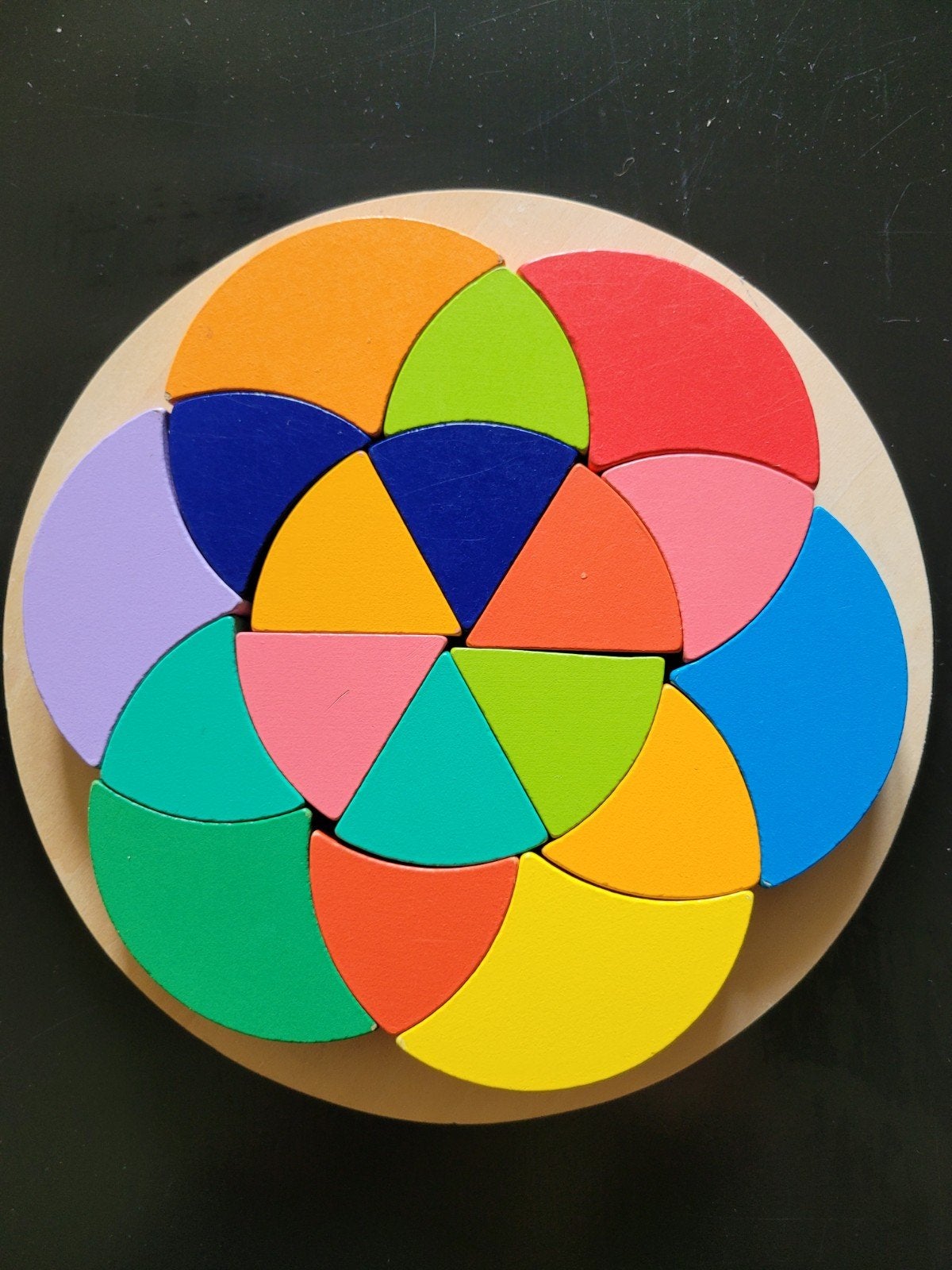 Houten Cirkel Puzzel - Kleurrijk Educatief Speelgoed, Ophalen, Zo goed als nieuw, Jongen of Meisje