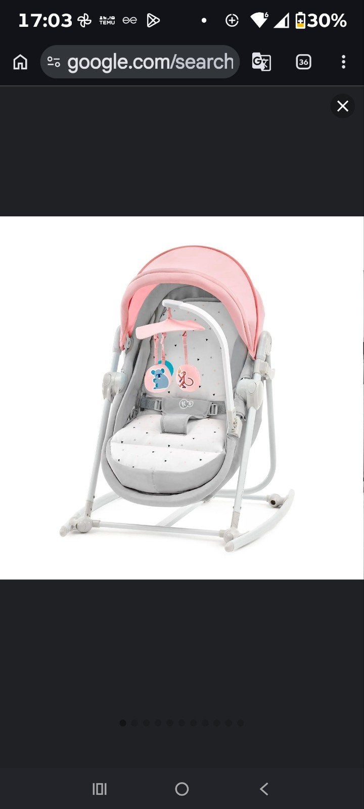 Kinderkraft Unimo 5-in-1 Wieg wipstoel Roze - Zo goed als ni, Ophalen, Zo goed als nieuw, Wieg