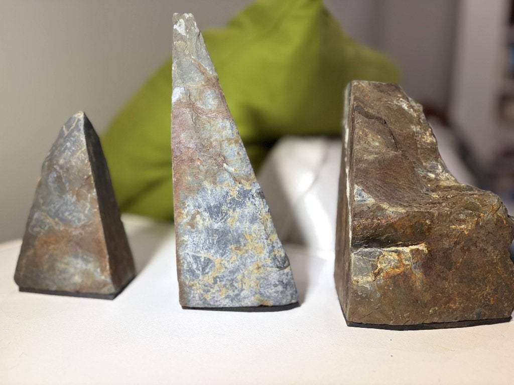Prachtige Fossiel Houten Boekensteunen (Set van 3) – 3.4 kg, Ophalen of Verzenden, Fossiel