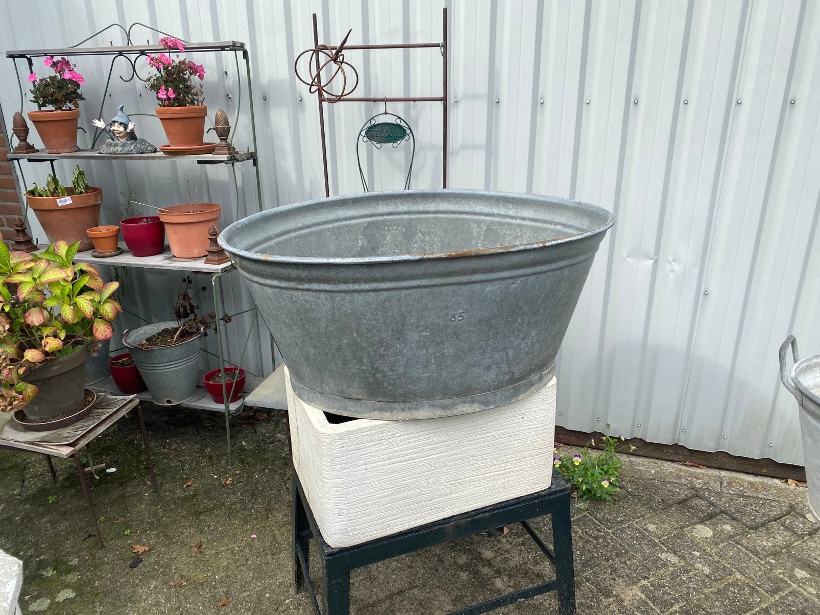 Mooie grote waterdichte teil, Tuin en Terras, Ophalen, Zo goed als nieuw, Metaal, 30 tot 60 cm