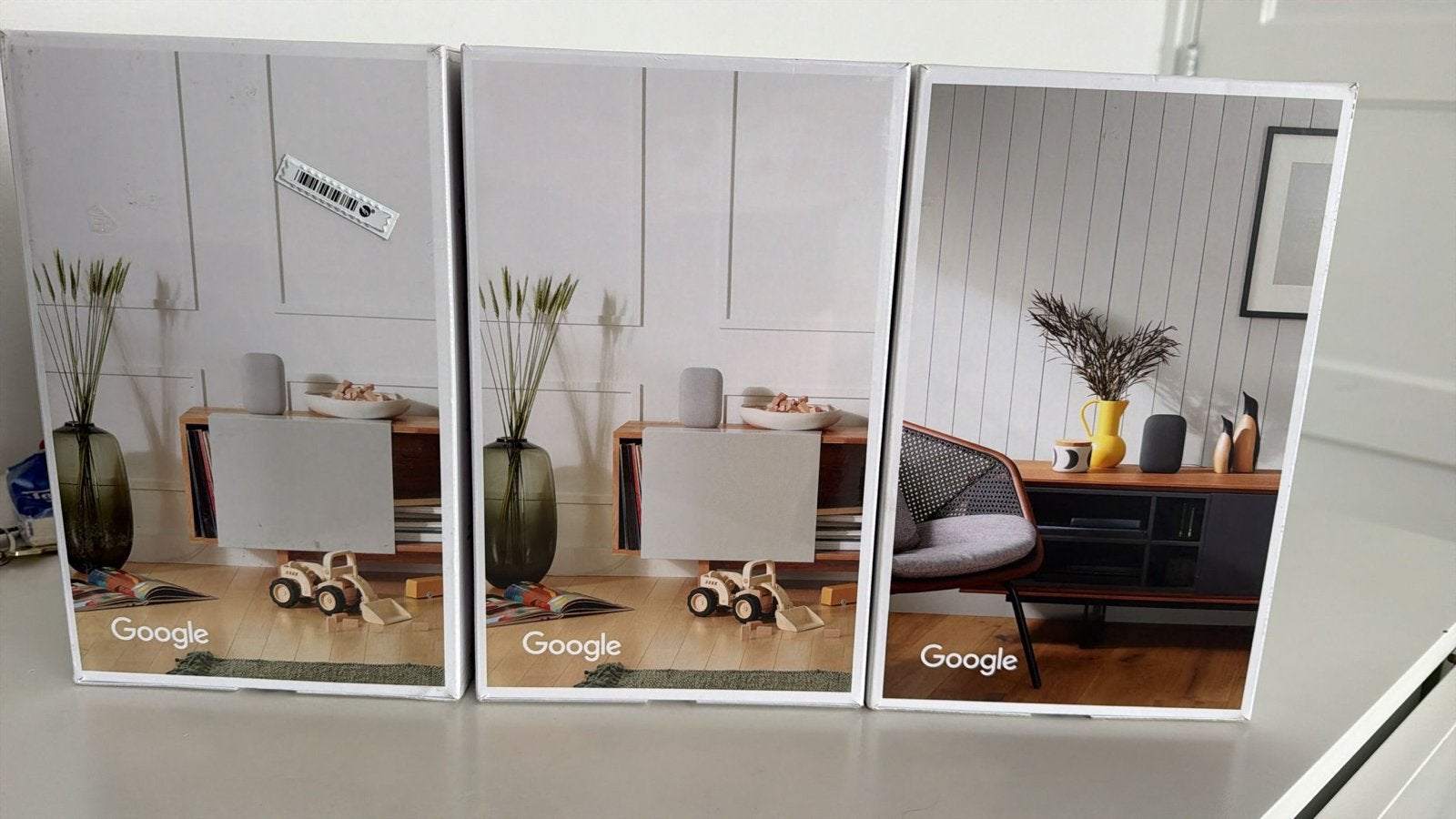 3x Google Nest Audio - 2x grijs, 1x donkergrijs, Ophalen, Nieuw, Overige typen, Overige merken