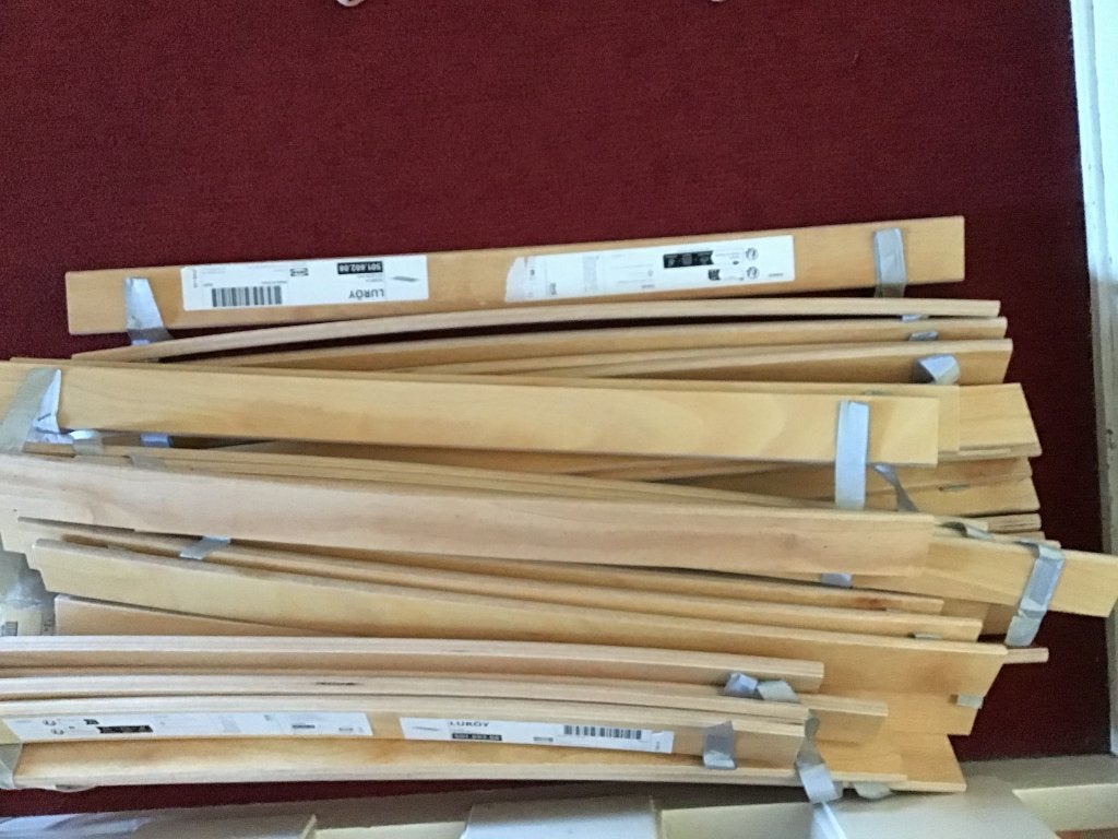2x Lattenbodem Ikea luröy 70x200, Huis en Inrichting, Slaapkamer | Bedden, Ophalen, 70 cm of minder, Beige, Zo goed als nieuw
