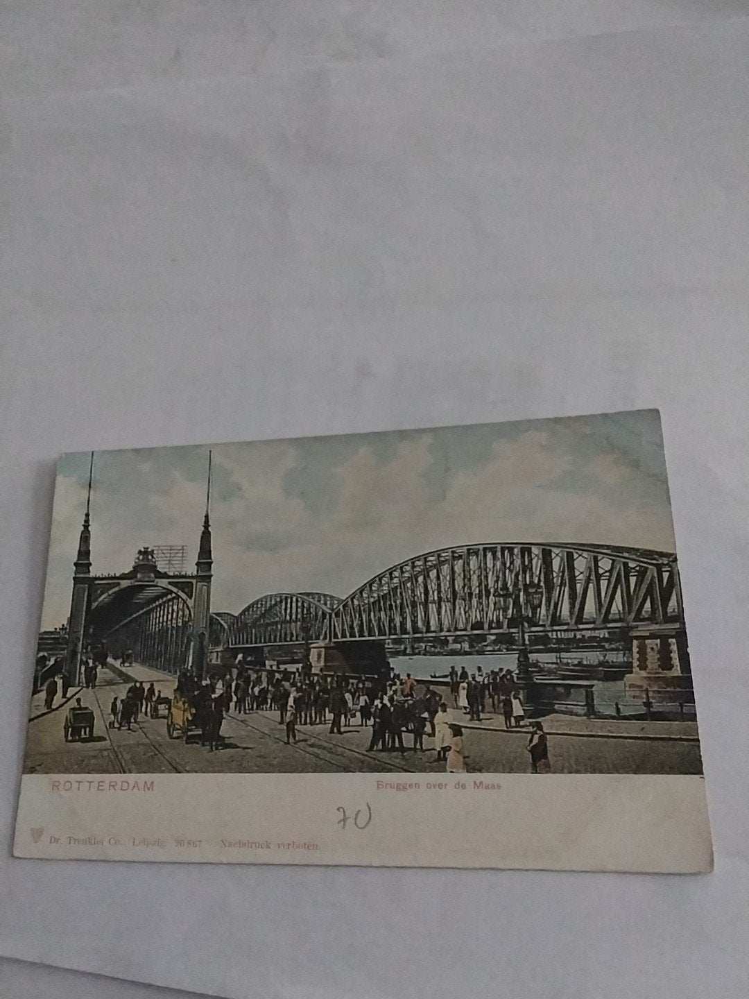 Oude Ansichtkaart Rotterdam: Bruggen over de Maas, Ophalen of Verzenden, Voor 1920, Ongelopen, Zuid-Holland