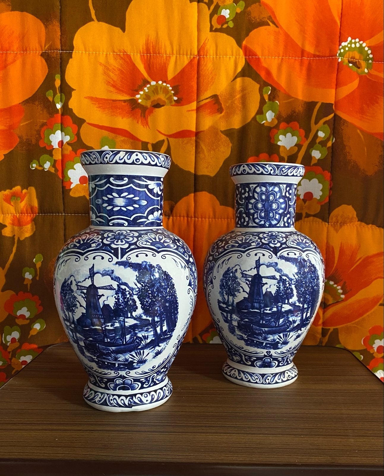 Set van 2 Delfts Blauwe Vazen - St. Delfts Bleau, Antiek en Kunst, Antiek | Vazen, Ophalen of Verzenden