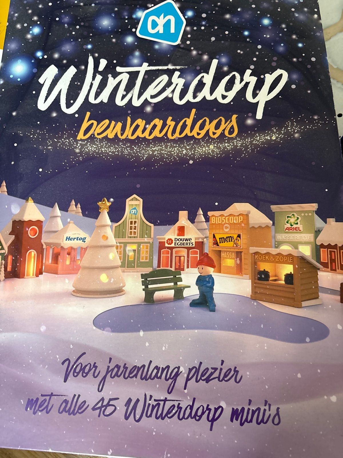 AH Winterdorp bewaardoos met 40 mini’s en accessoires, Ophalen of Verzenden, Gebruikt