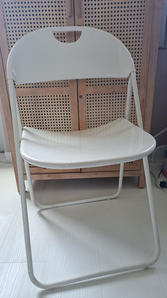 Vintage Ikea Kinno - Niels Gammelgaard klapstoel wit 1979, Ophalen, Gebruikt, Wit, Eén