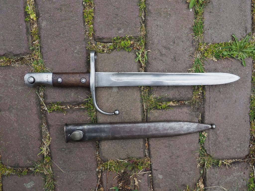 Turkse m1890 bajonet ingekort na wo1, Verzenden, Landmacht, Overige gebieden, Mes of Dolk