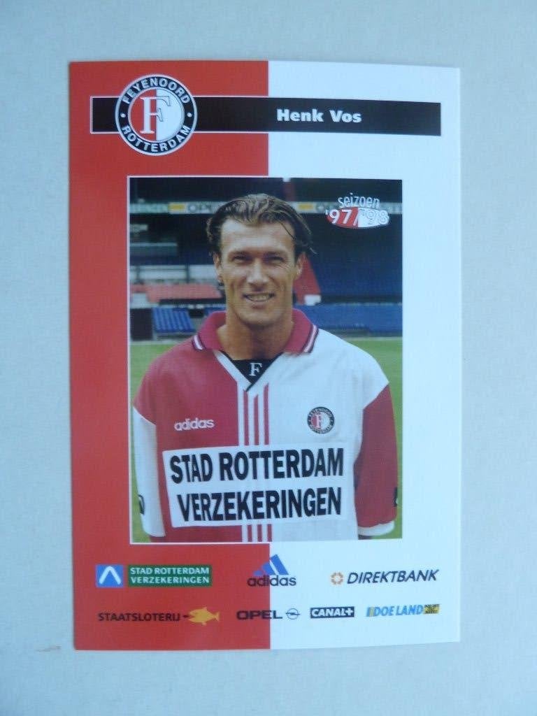 Spelerskaart. Henk.Vos.  Feyenoord.   1997/1998, Verzamelen, Ophalen of Verzenden, Zo goed als nieuw, Feyenoord, Spelerskaart