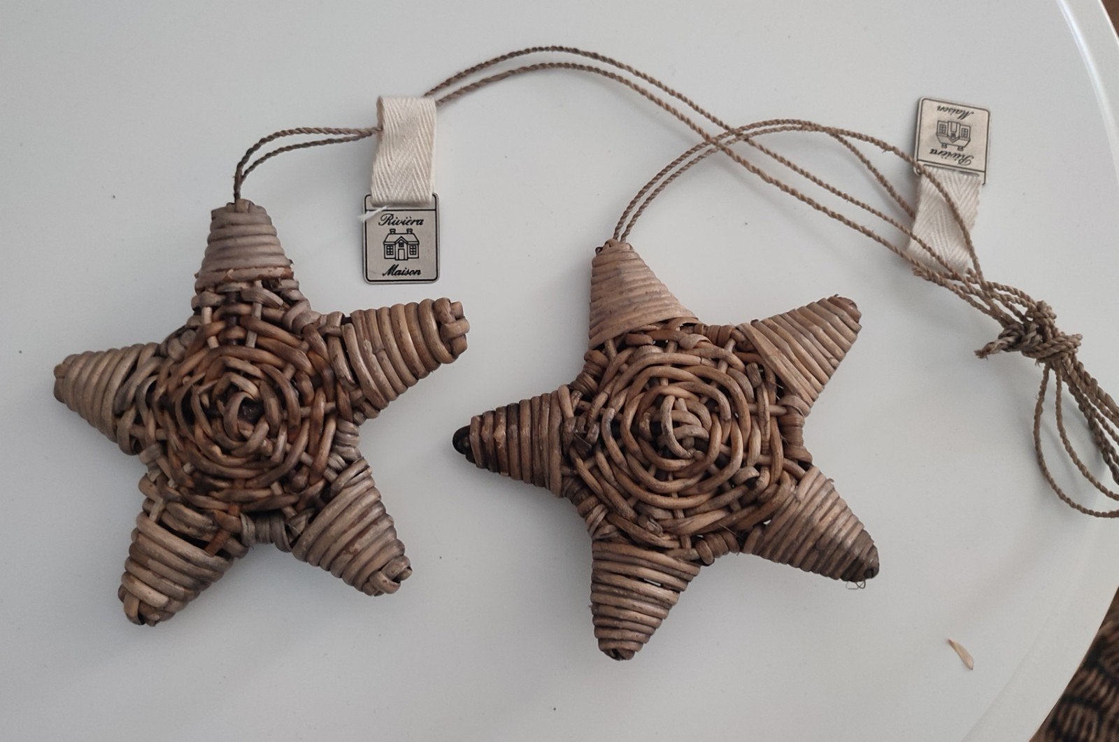 Rivièra Maison kerststerren van riet13x13, Ophalen of Verzenden, Zo goed als nieuw