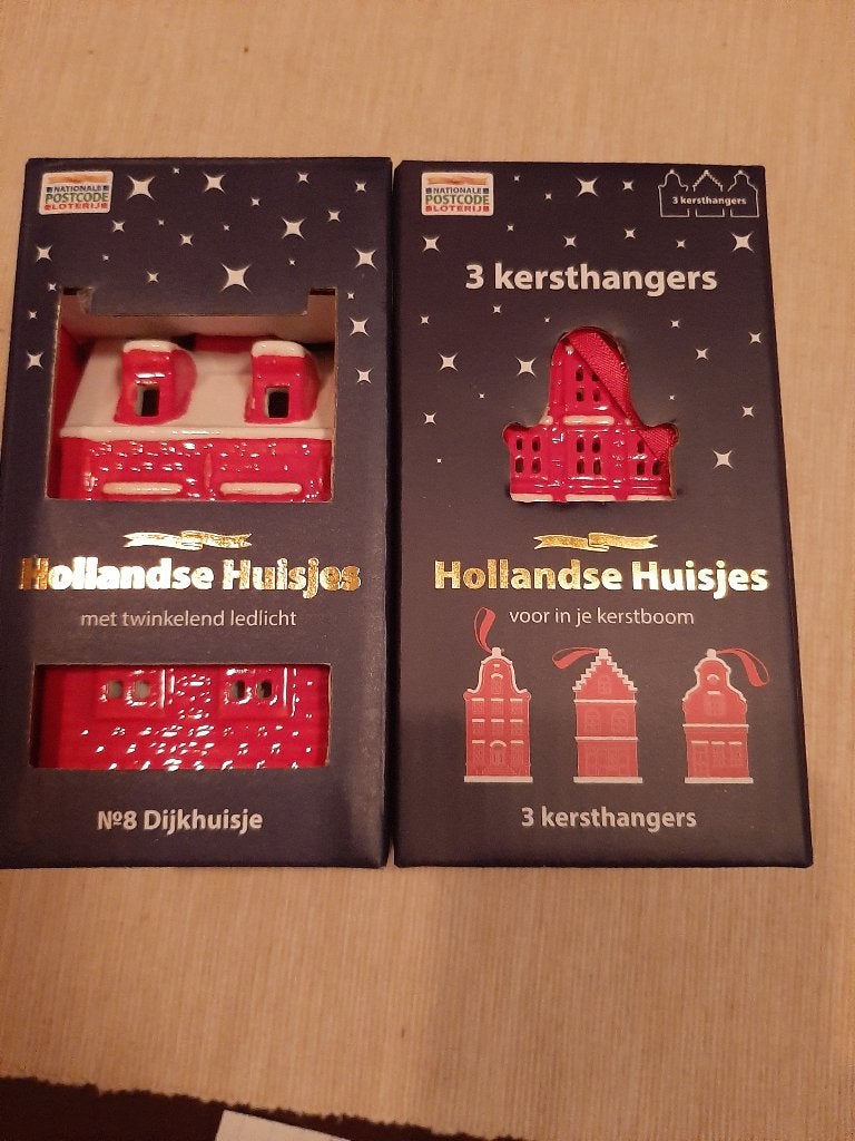 4x hollandse huisjes 1 en 2 en 8 en 3 kersthangers, Ophalen of Verzenden, Nieuw
