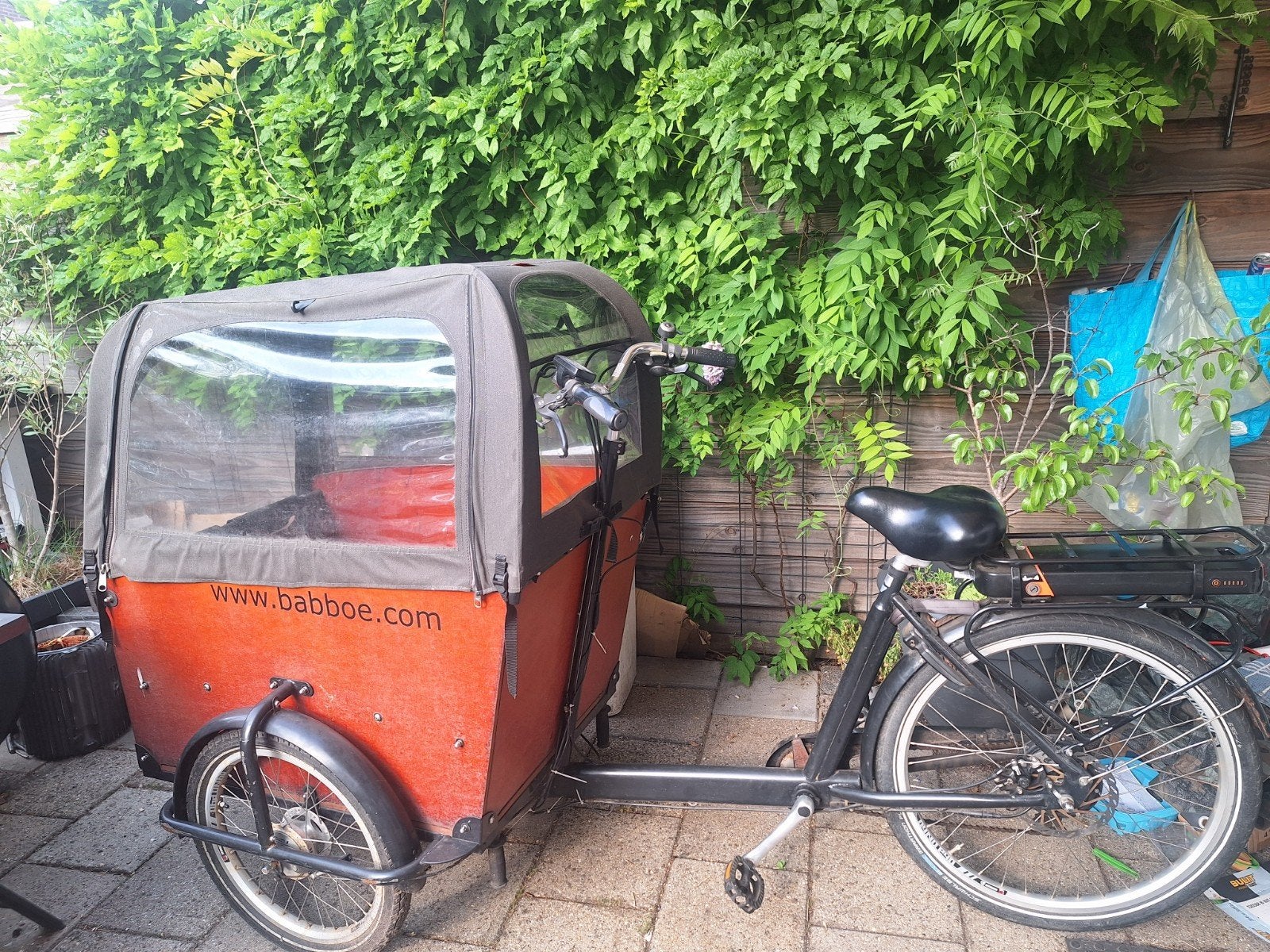 Babboe big E bakfiets, Fietsen en Brommers, Fietsen | Bakfietsen, Ophalen, Gebruikt, 4 kinderen of meer