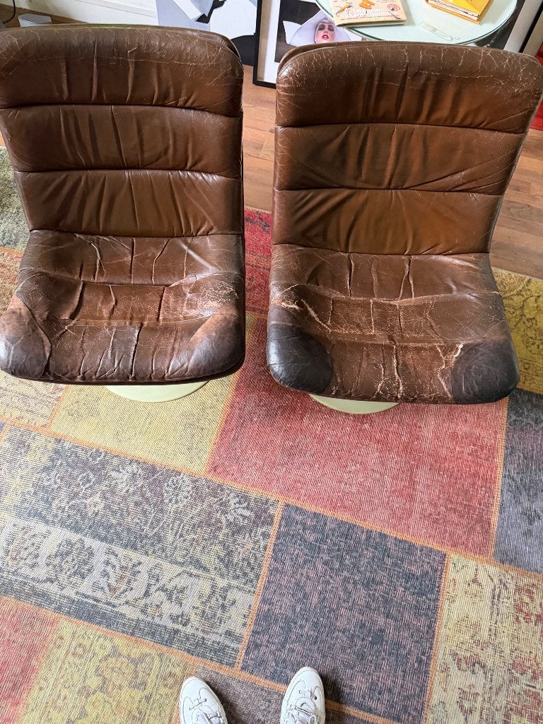 Artifort fauteuils, Huis en Inrichting, Stoelen, Ophalen, Gebruikt, Twee, Bruin