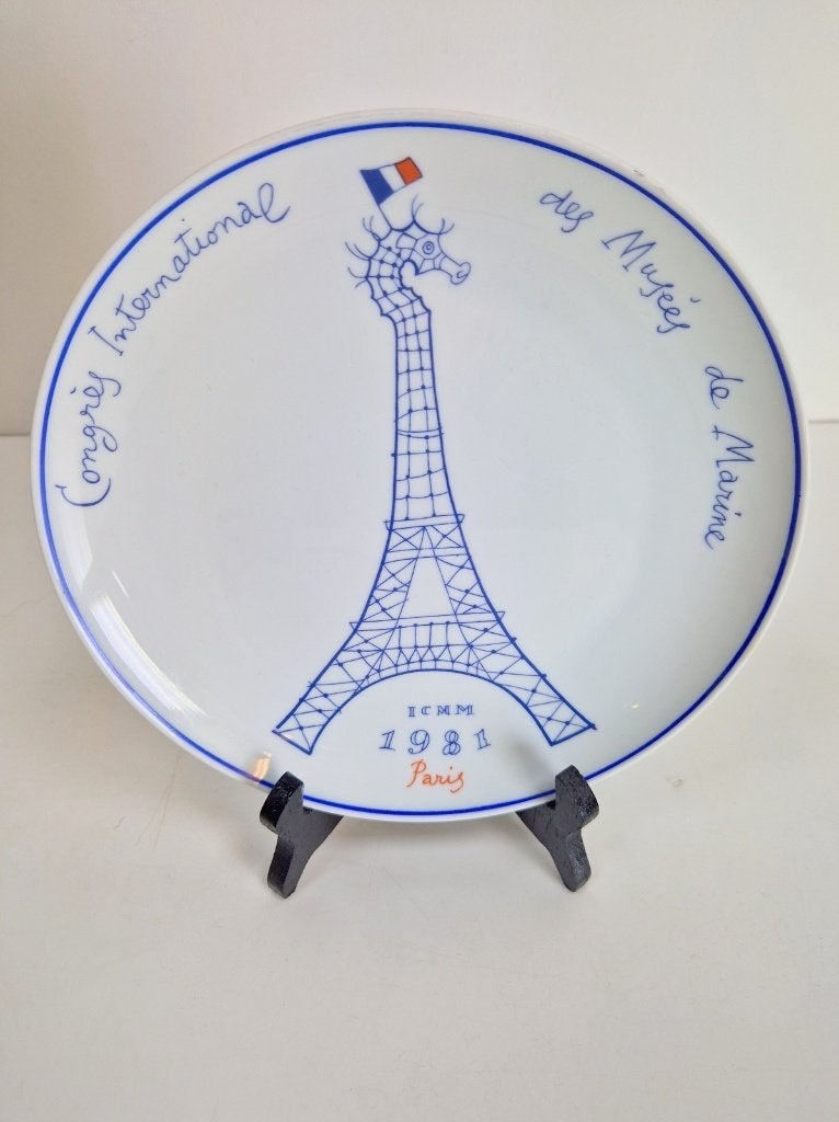 Vintage Luc Marie Bayle bord haviland France porselein 1981, Antiek en Kunst, Wit, Steen/keramiek, Bord, 23 cm