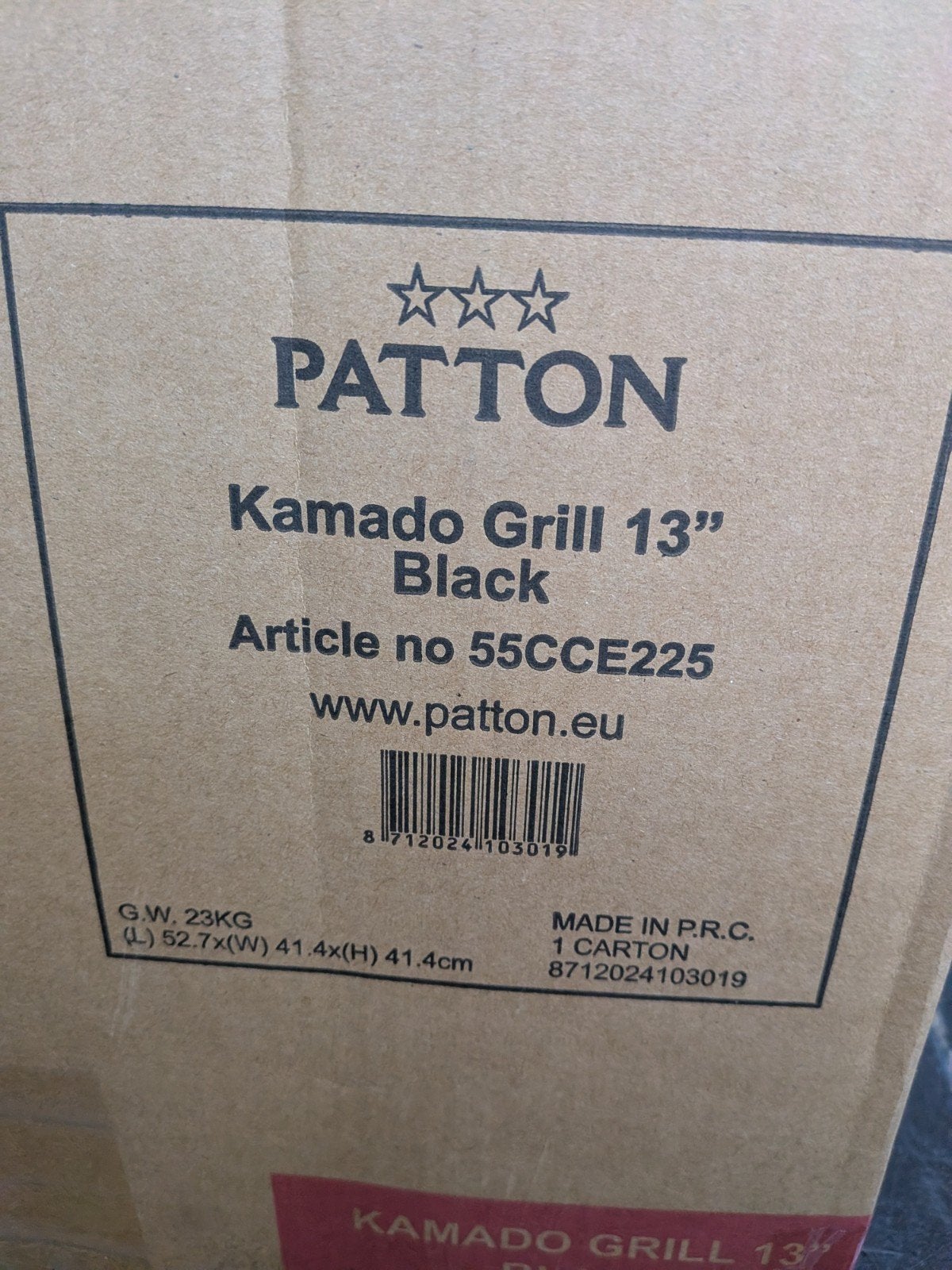 Patton Kamado Grill 13" Zwart - Nieuw in verpakking, Ophalen