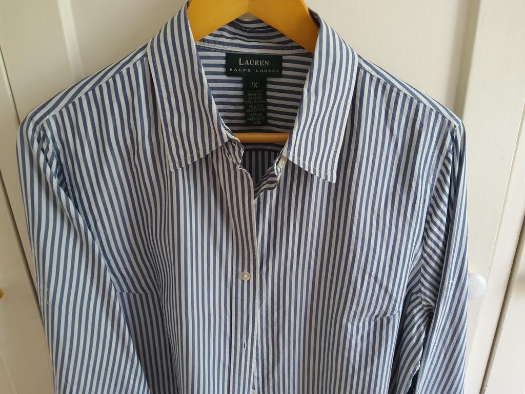 Blouse van Ralph Lauren, 100% zijde, maat XL, Kleding | Dames, Tops, Blauw, Maat 42/44 (L), Ophalen of Verzenden, Zo goed als nieuw