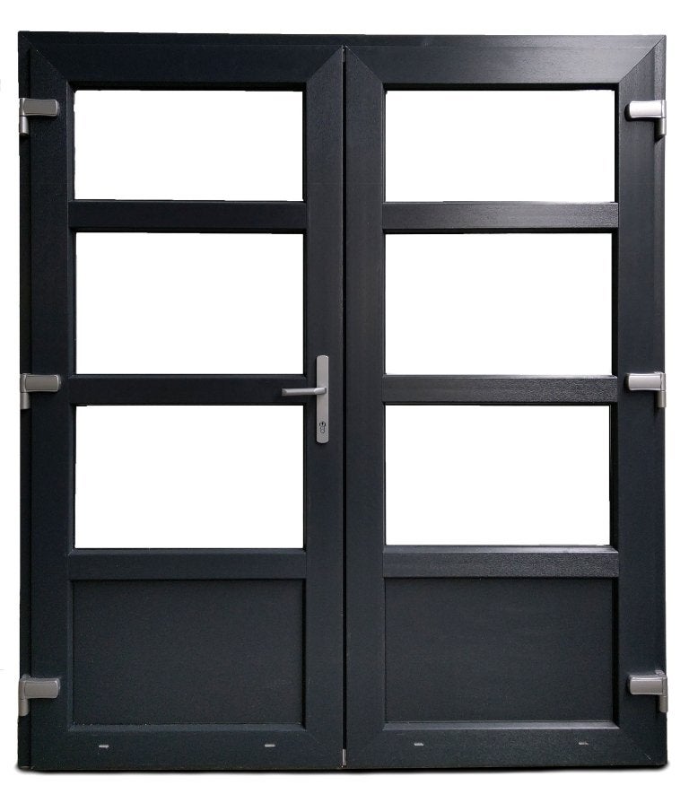 Kunststof Dubbele Deur 3/4 Glas Buiten B150 H204cm