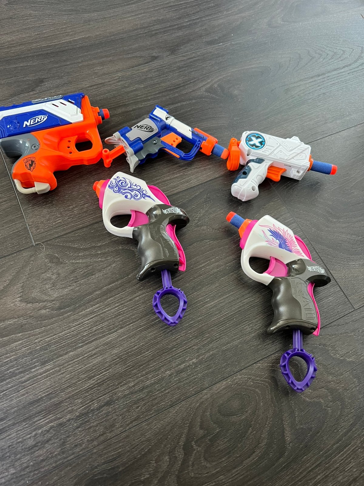 Nerf - mini pistooltjes set - prijs is voor alles, Ophalen of Verzenden, Gebruikt