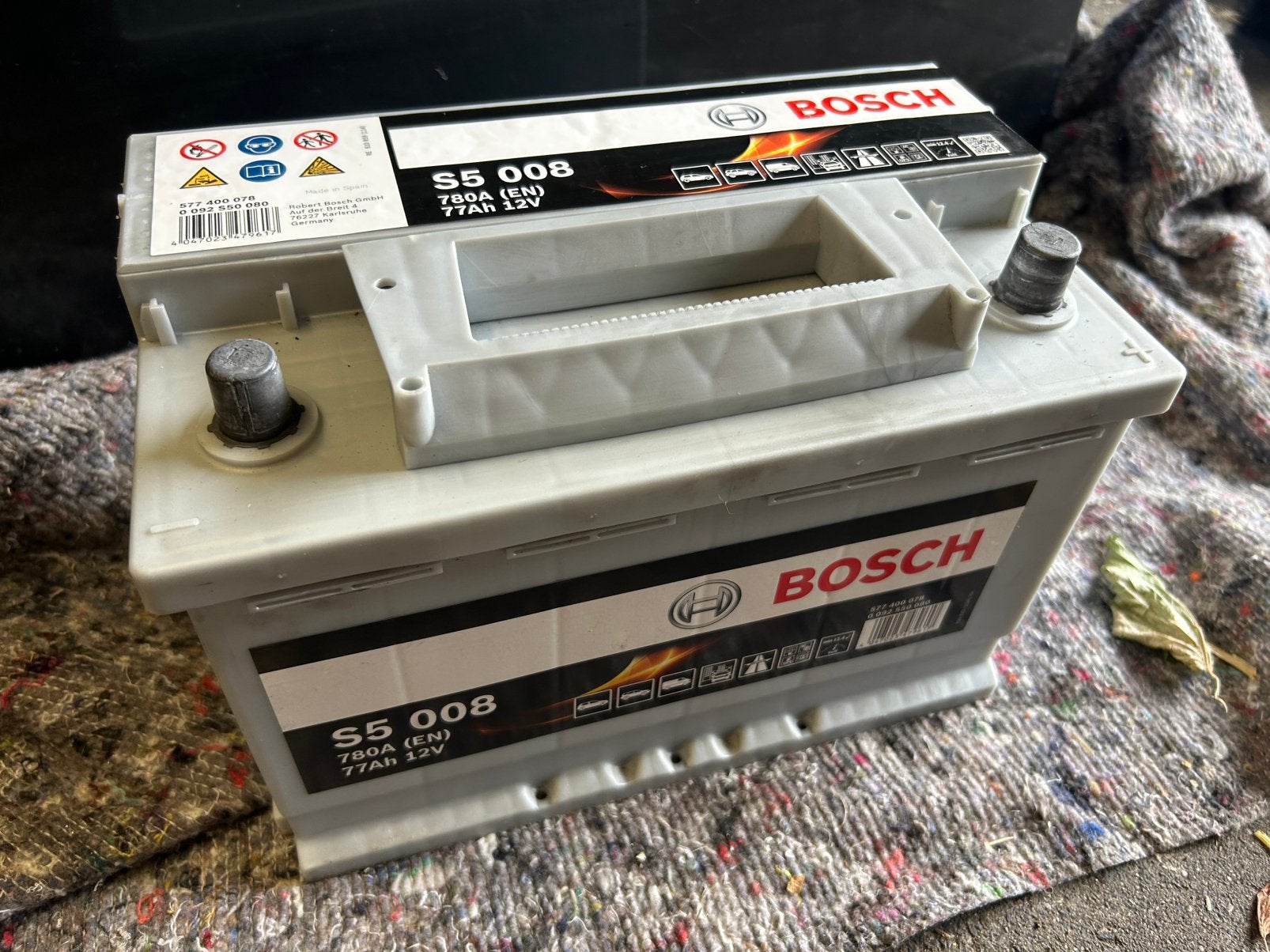 Bosch S5 008 accu 780A 77Ah VW Caddy Touran Golf Passat Polo, Ophalen, Gebruikt