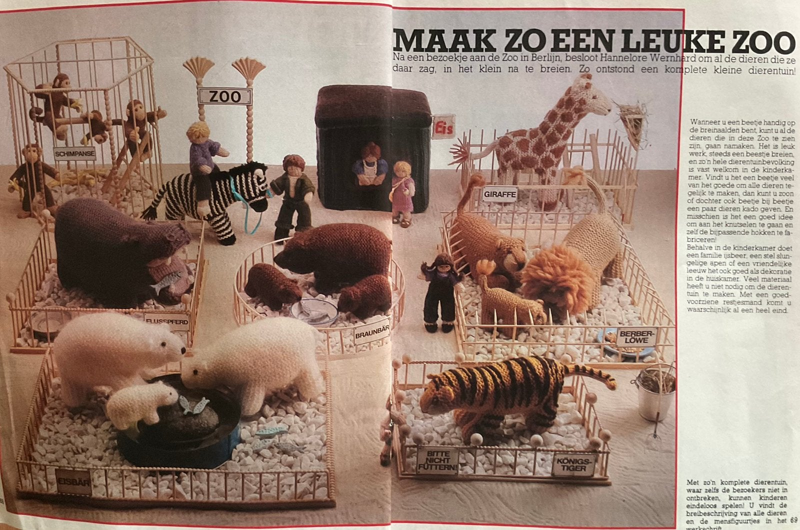 Breipatroon dierentuin dieren, Ophalen of Verzenden, Haken, Patroon of Boek