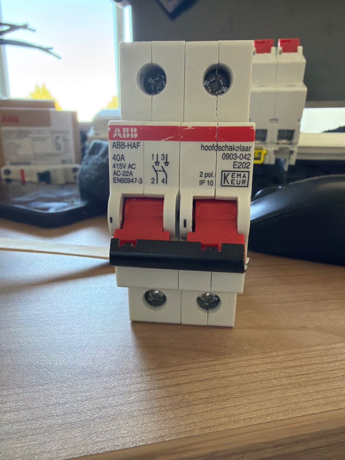 ABB-HAF hoofdschakelaar 40A, 2-polig, Ophalen of Verzenden, Gebruikt, ABB, Schakelaar