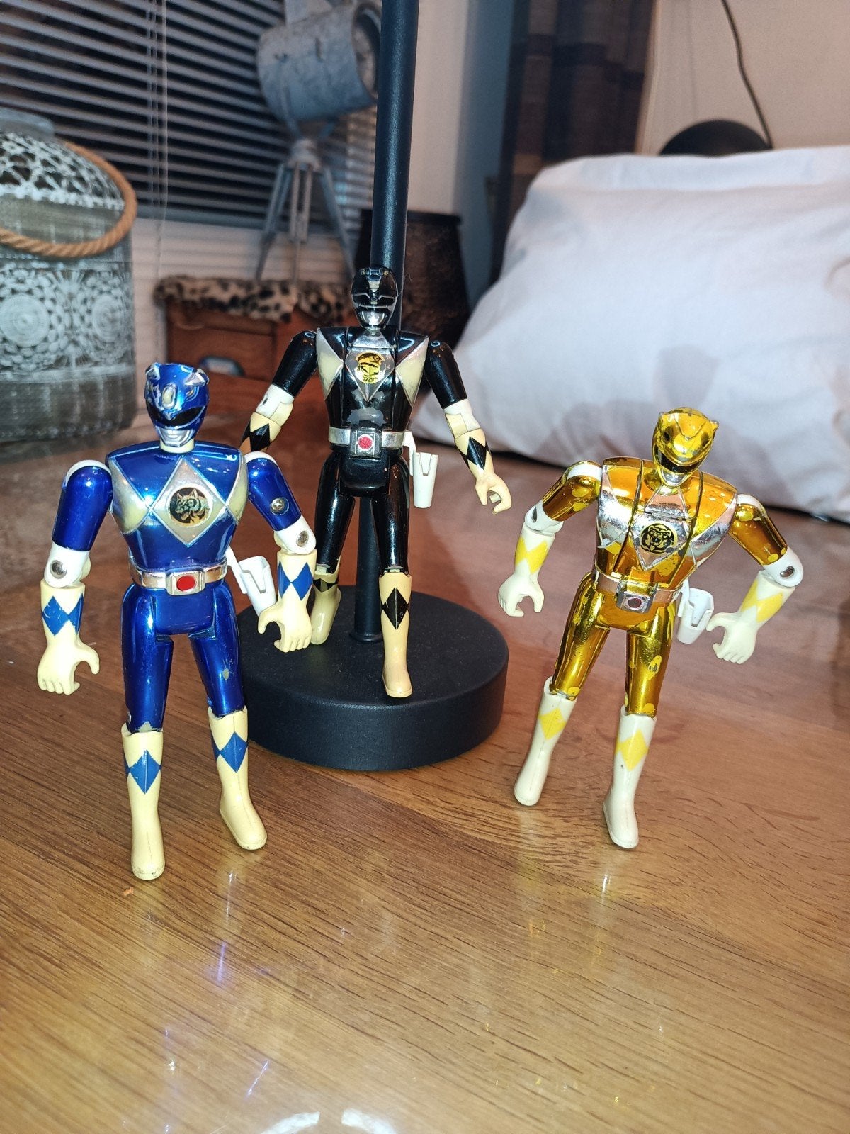 Vintage Power Rangers Actiefiguren Set - Blauw, Zwart, Goud, Ophalen of Verzenden, Gebruikt