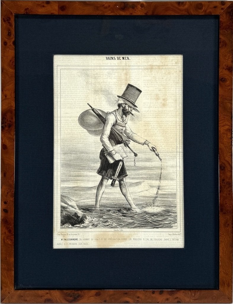 144. Litho, Amédée de Noé - Bains de Mer, ca.1860, Antiek en Kunst, Kunst | Litho's en Zeefdrukken, Ophalen