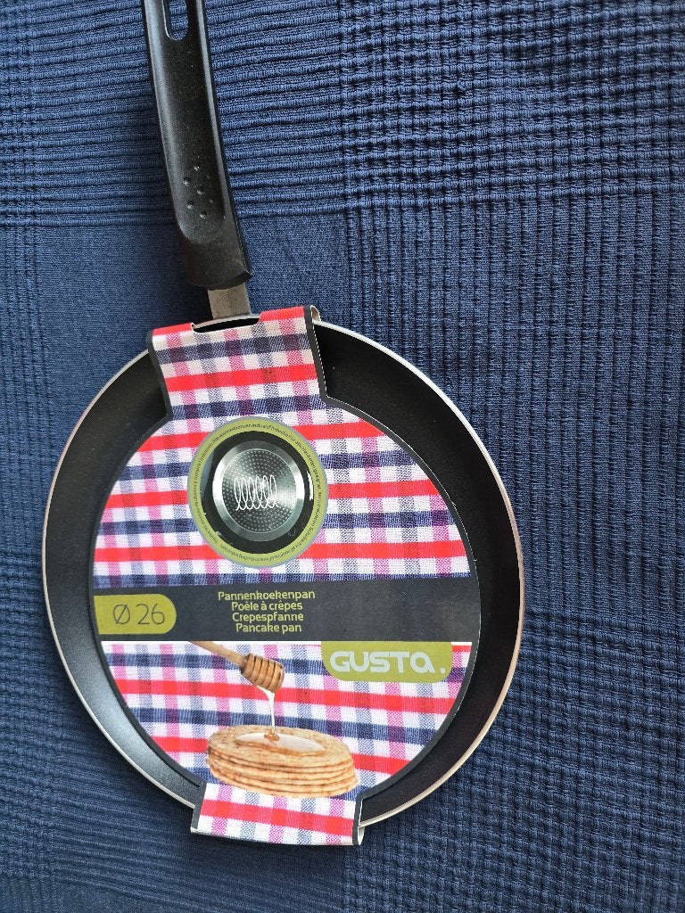 Gusta pannenkoekenpan (nieuw), Ophalen of Verzenden, Nieuw, Rvs, Pannenkoekenpan