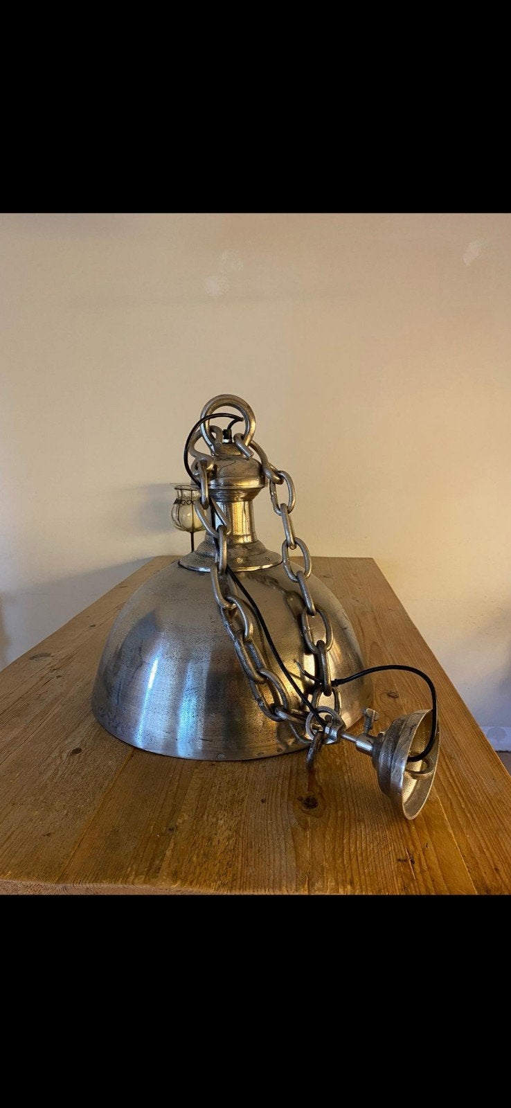 Industriële Hanglamp - Metaal, Ophalen, Gebruikt, 50 tot 100 cm, Minder dan 100 cm