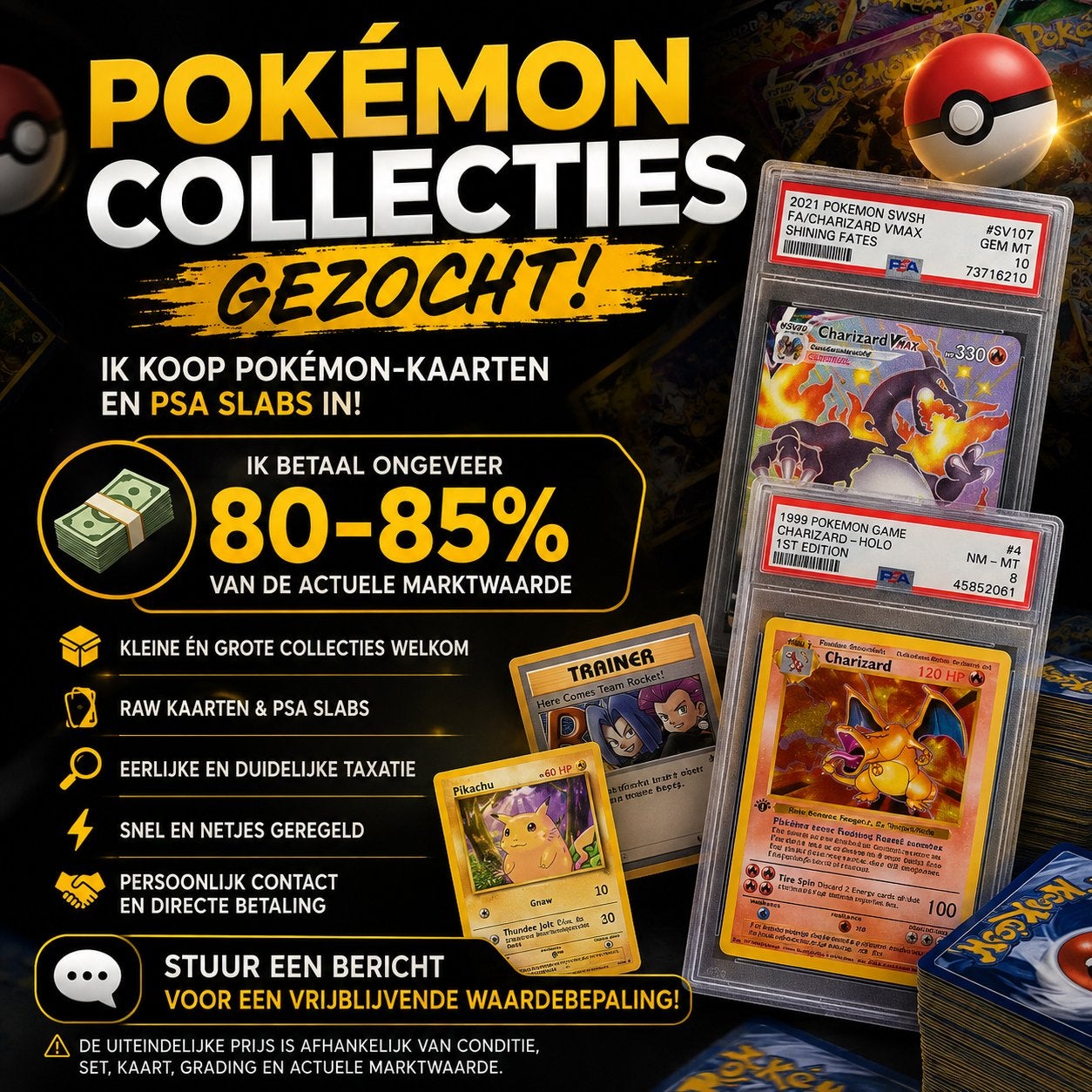 Gezocht: Pokemon kaarten/collecties, Ophalen of Verzenden, Zo goed als nieuw