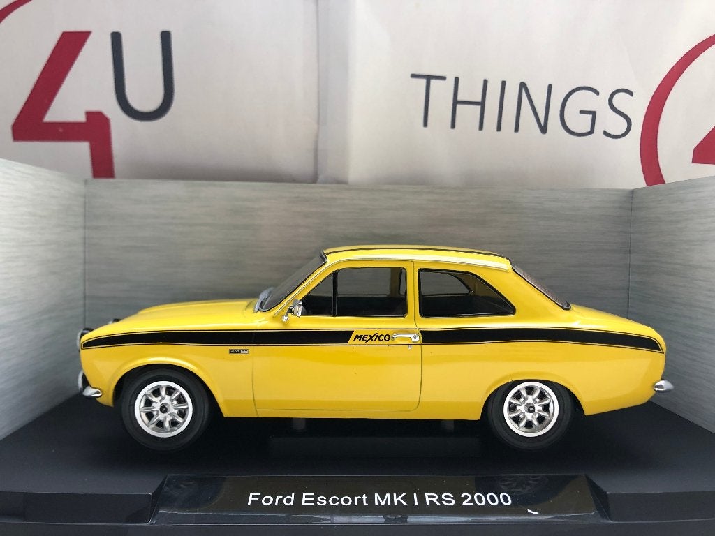 MCG 1:18 Ford Escort MK1 RS2000 Mexico geel/zwart nieuw, Ophalen of Verzenden, Nieuw, Auto, Overige merken