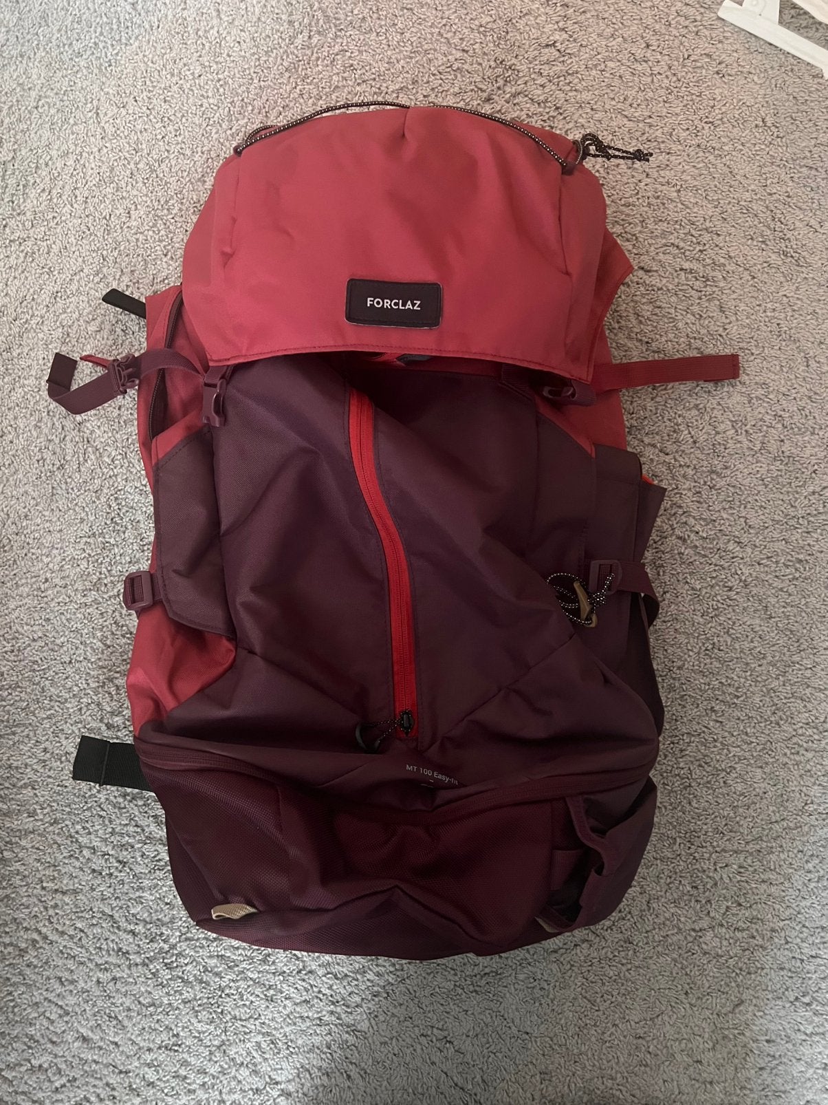 Forclaz MT100 Easy-fit 50L rugzak met vliegtuigtas, Ophalen, Zo goed als nieuw, Rugzak