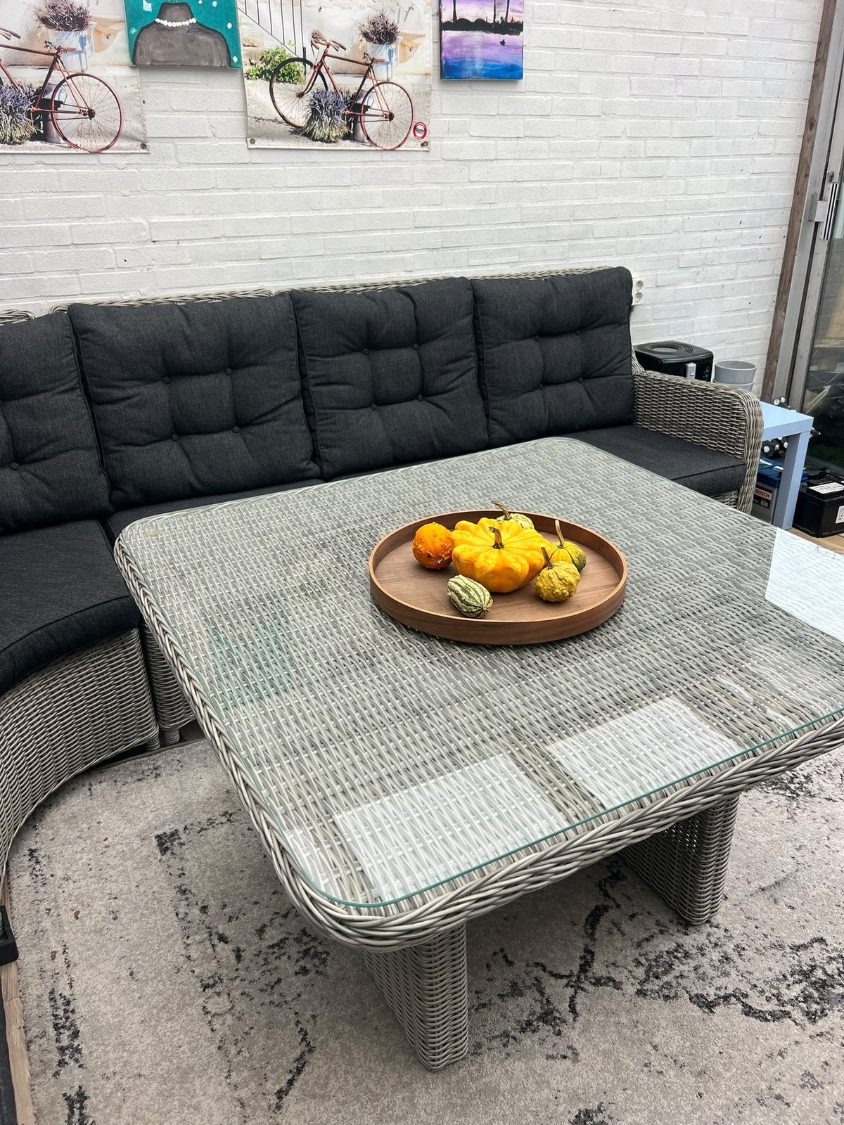 8 persoons wicker loungeset nieuwprijs 1899€ nu 1000€, Tuin en Terras, Ophalen, Zo goed als nieuw, Wicker
