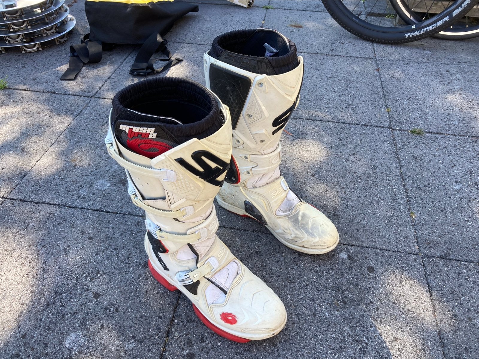Sidi motorlaarzen, maat 46, supermotard, enduro € 75,-, Motoren, Kleding | Motorkleding, Ophalen of Verzenden, Tweedehands, Laarzen