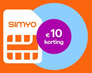 Simyo 10 euro korting, Tickets en Kaartjes, Eén persoon, Kortingsbon, Overige typen