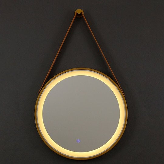 Spiegel, Goud, rond, LED 3 kleuren, condensvrij, Kairo 60, Ophalen of Verzenden, Nieuw
