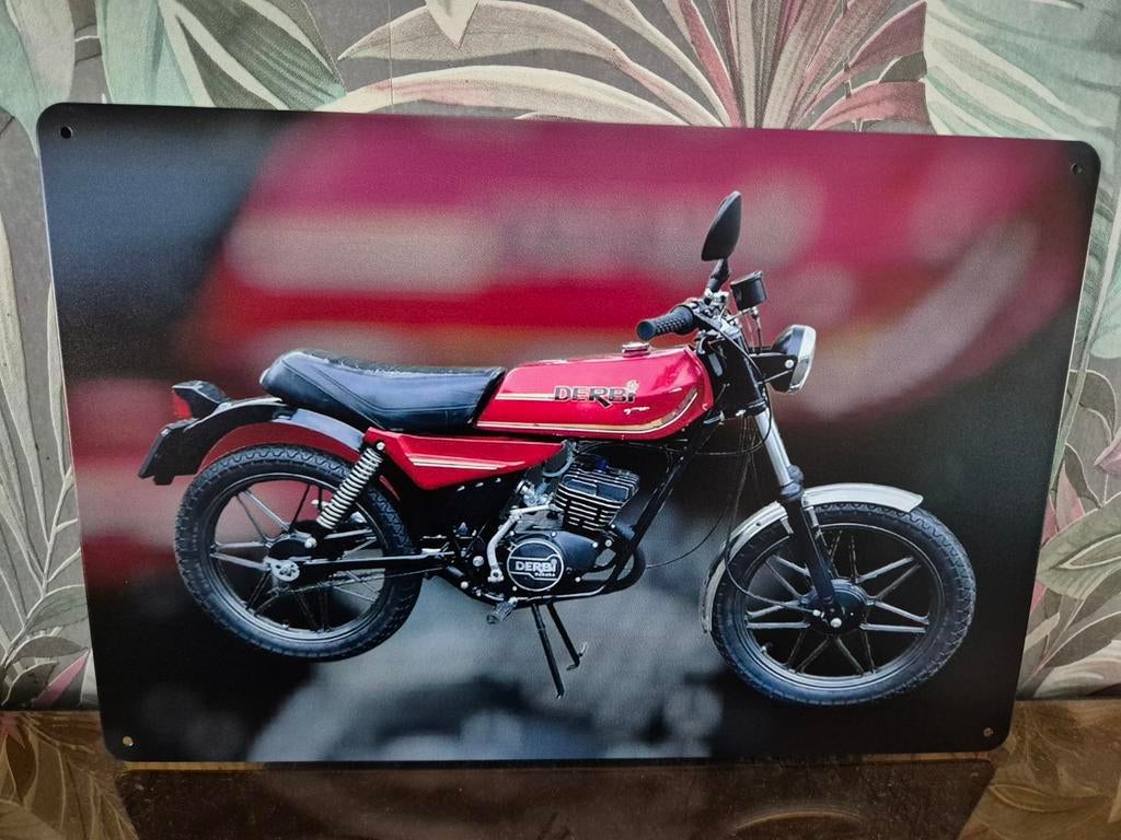 Derbi bromfiets reclamebord, Ophalen of Verzenden, Nieuw, Reclamebord