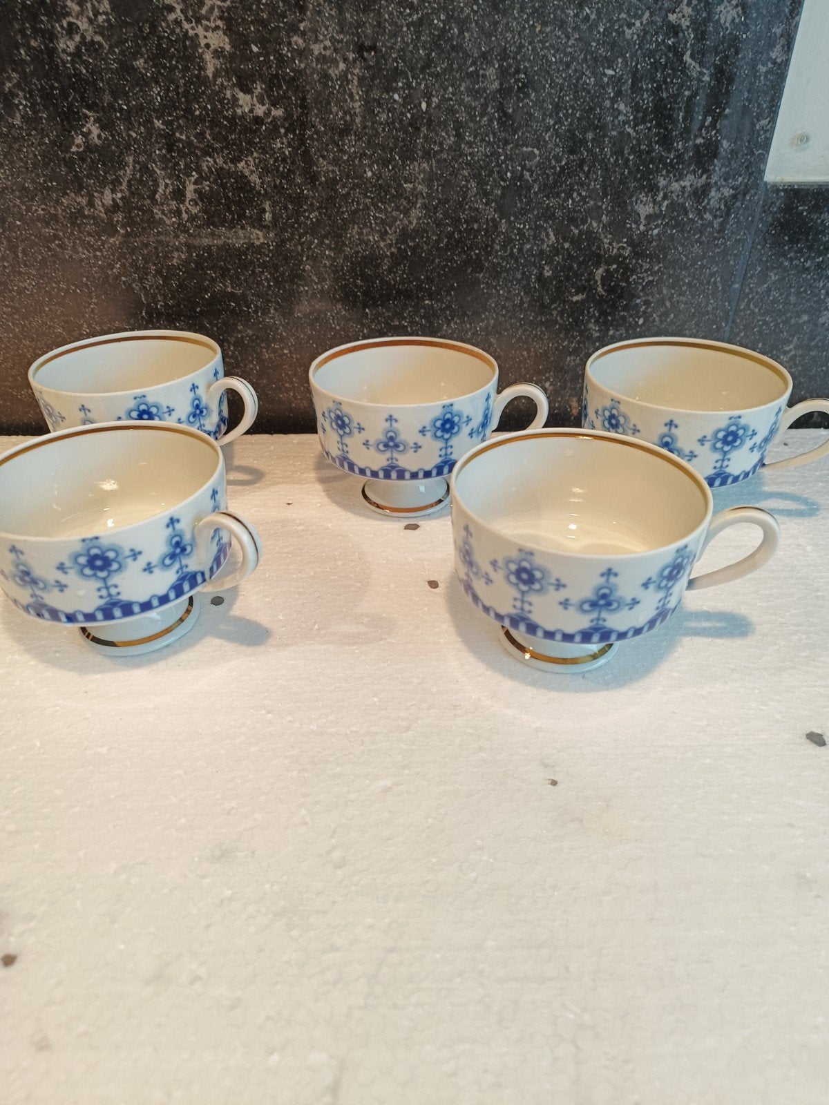 Wallendorf porseleinen kopjes echt cobalt, Ophalen of Verzenden